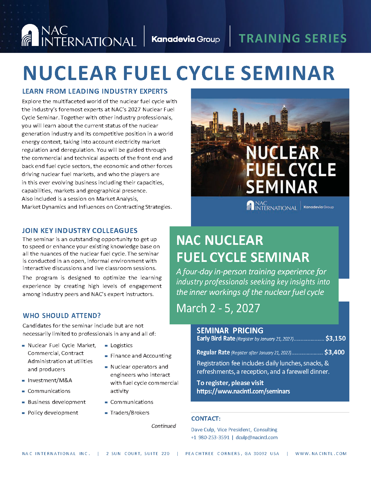 NAC Nuclear Fuel Cycle Seminar March 2 5 2027 Page 1